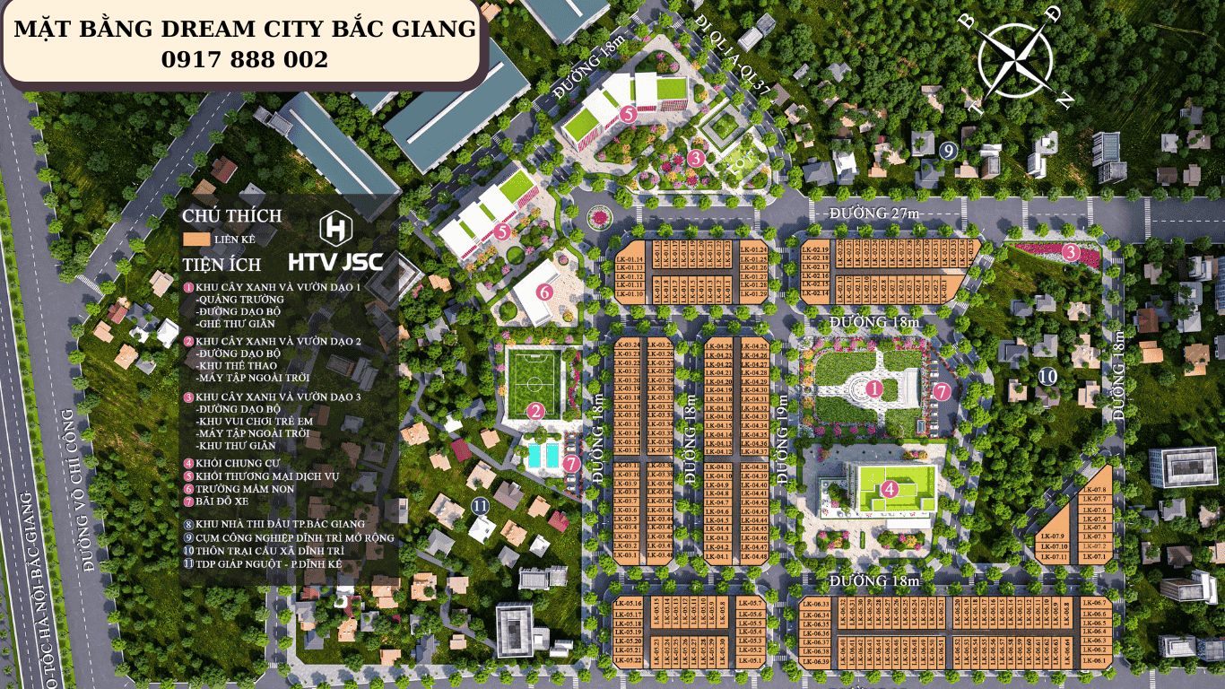 MẶT BẰNG DREAM CITY BẮC GIANG 0917 888 002