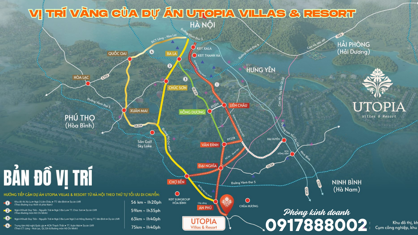 vị trí vàng của dự án utopia villas resort